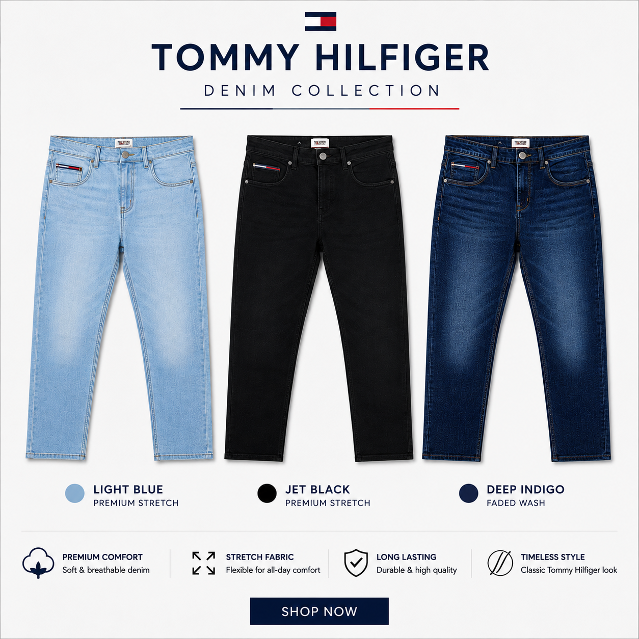 Tommy Hilfiger Men’s Signature Denim Bundle (3 Pcs)