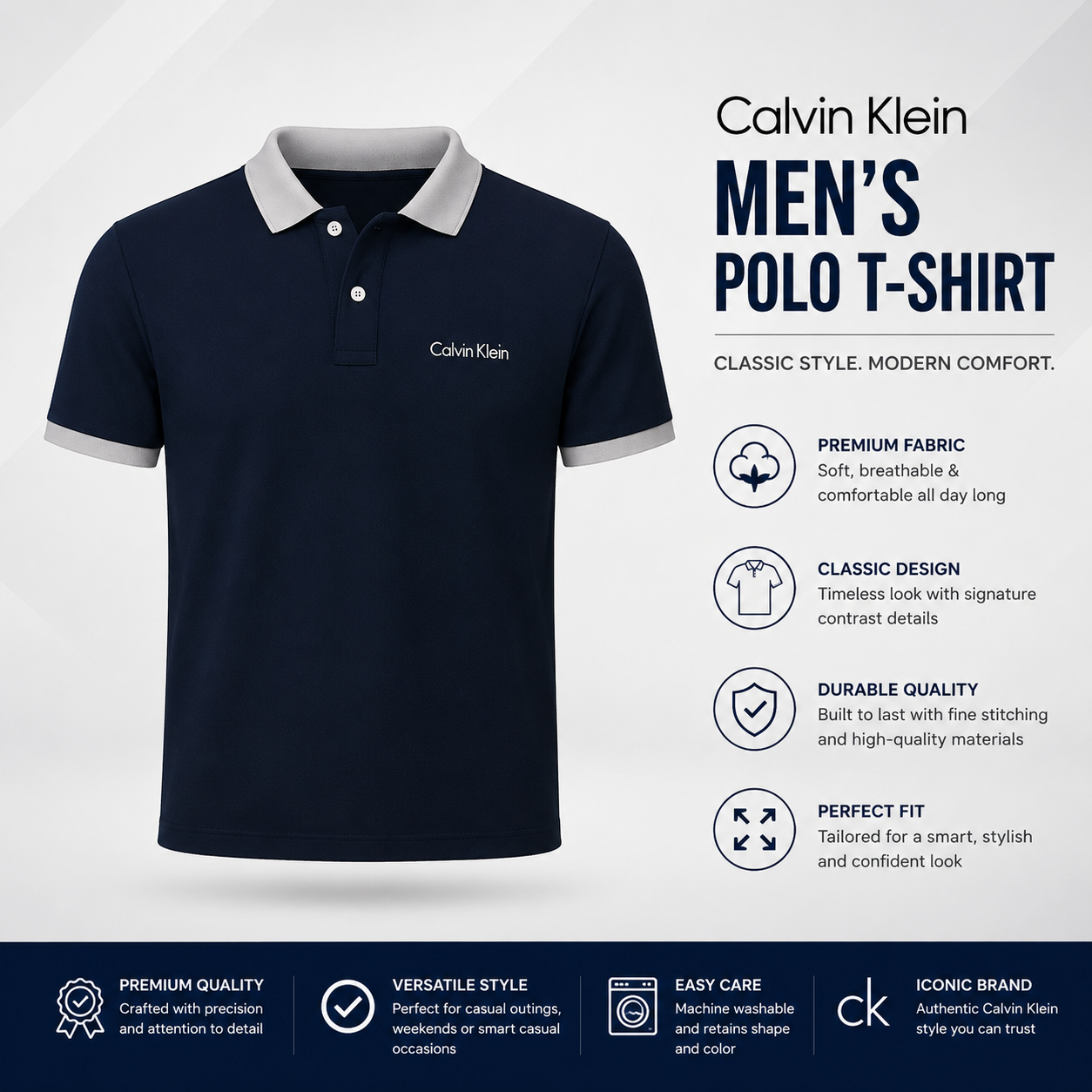 Premium Polo T-Shirt 2 PCS Combo- Tommy Hilfiger & Calvin Klein