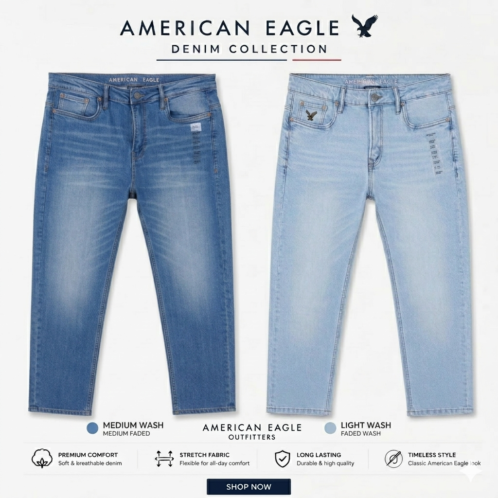 American Eagle Premium Denim ( Medium Wash & Light Wash)
