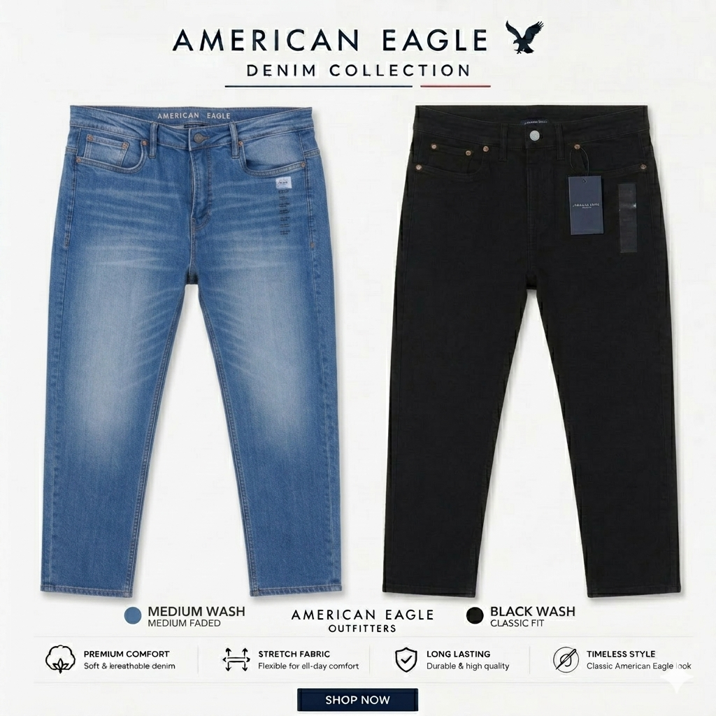 American Eagle Premium Denim ( Medium Wash & Black Wash)