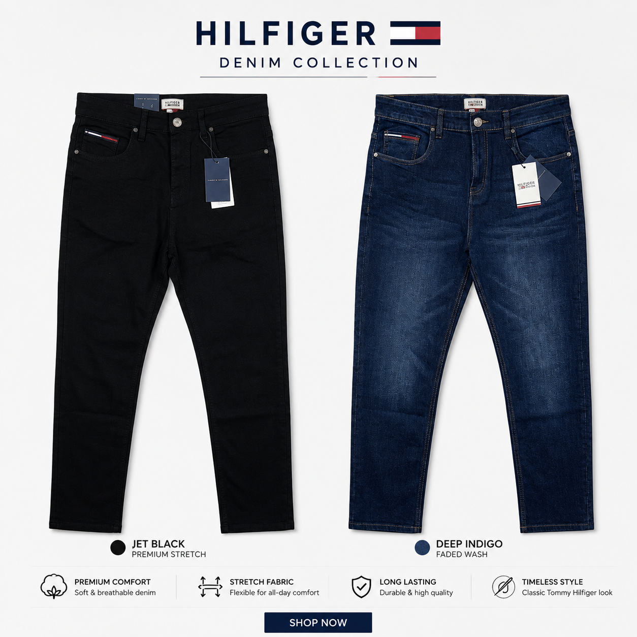 Tommy Hilfiger Premium Denim ( Jet Black & Deep Blue)