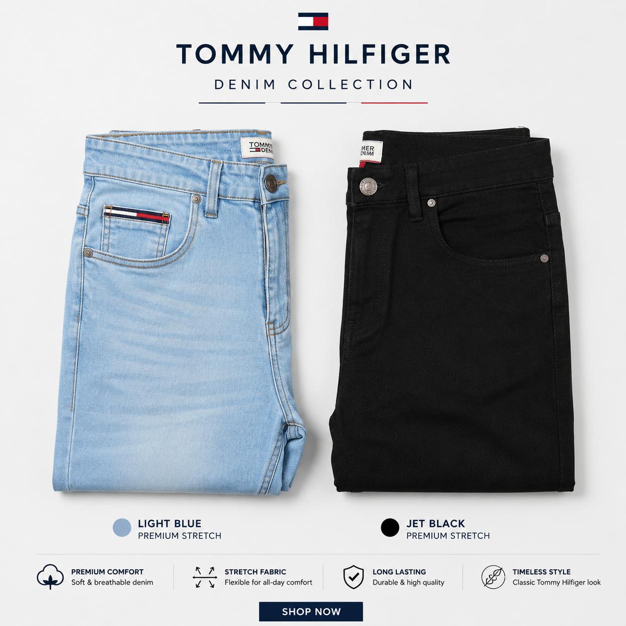 Tommy Hilfiger Premium Denim ( Jet Black & Light Blue)