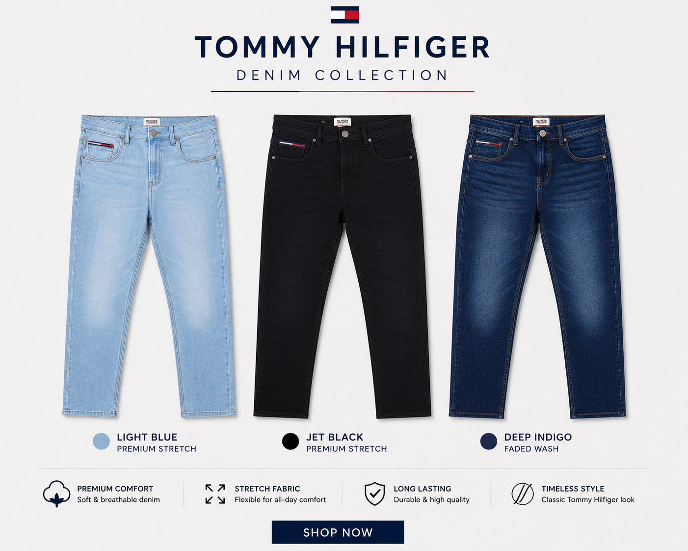 Tommy Hilfiger Men’s Signature Denim Bundle (3 Pcs)