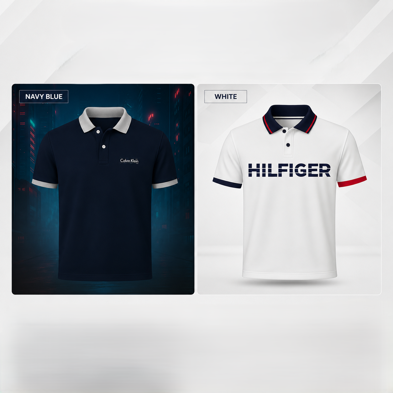 Premium Polo T-Shirt 2 PCS Combo- Tommy Hilfiger & Calvin Klein